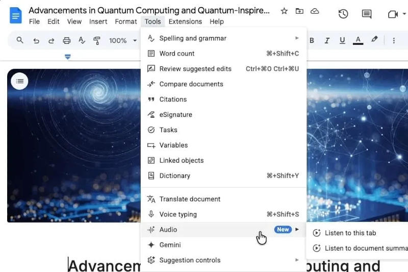 „Google Docs сега могат бързо да обобщават документи“