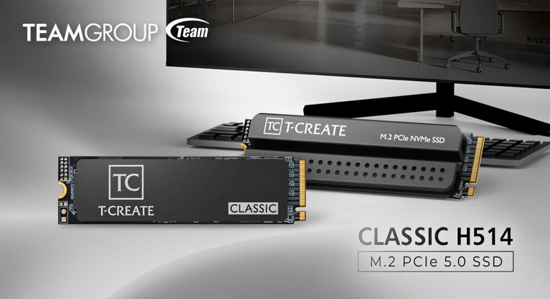 TeamGroup издаде SSD T‑Create Classic H514 PCIe 5.0, предназначен за локални натоварвания на ИИ: обем до 4 ТБ и скорост на четене до 14 200 МБ/с