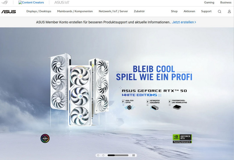 Новият германски портал Asus отново работи: изтеглянето на драйвъри и BIOS е възстановено, но без поддръжка за лаптопи и настолни компютри