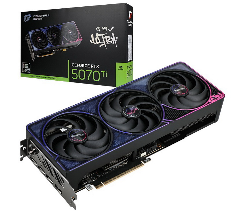 Цветната компания представи видеокартата iGame GeForce RTX 5070 Ti Ultra Z Black OC със сменяем разсейник за захранване GC‑HPWR
