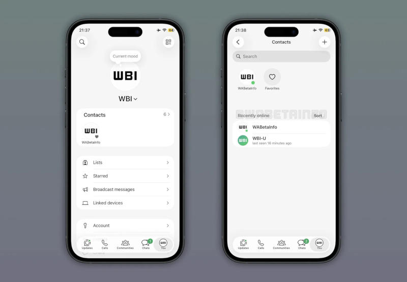 WhatsApp ще обяви списъка с онлайн‑контакти отделно от останалия списък на потребителите