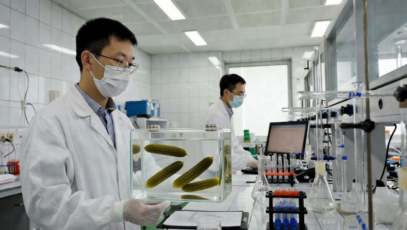 Китай е разработил напълно екосъхраняващ акумулатор, при който електролитът е подходящ дори за зехлине на краставици