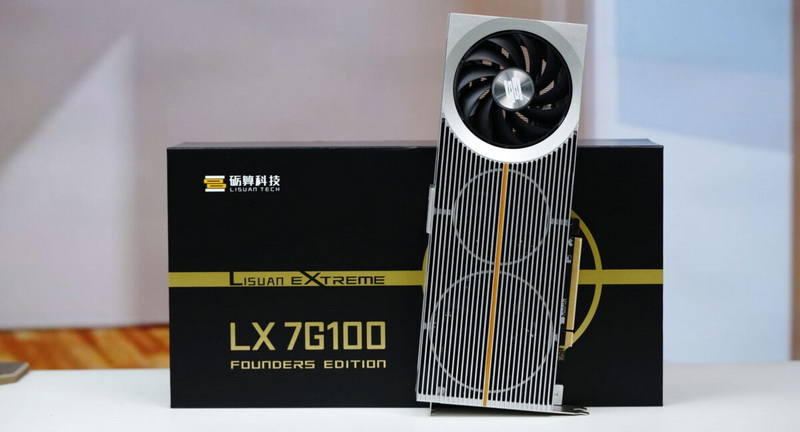 Китайският производител Lisuan Tech представи графична карта LX 7G100 във версията Founders Edition, но без поддръжка на Nvidia