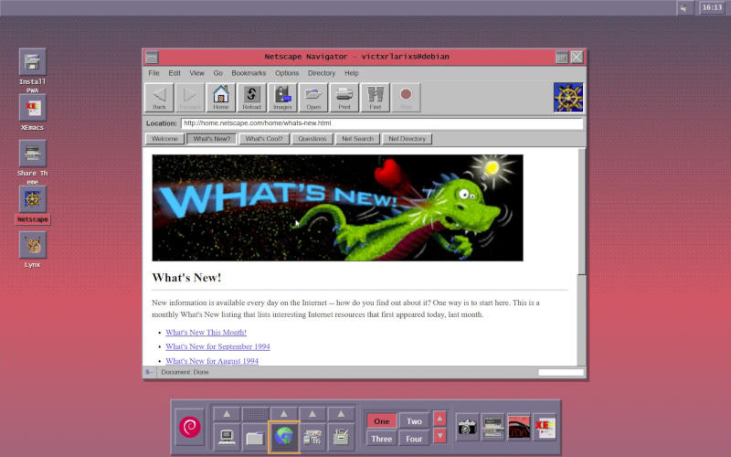 Потребителят възстанови Linux от 1994 г. със графичен интерфейс, работещ директно в браузъра