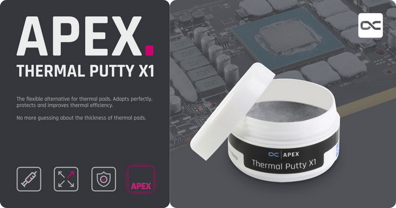 Алфакул е пуснала нова течна топлопровежима прокладка – Apex Thermal Putty X1