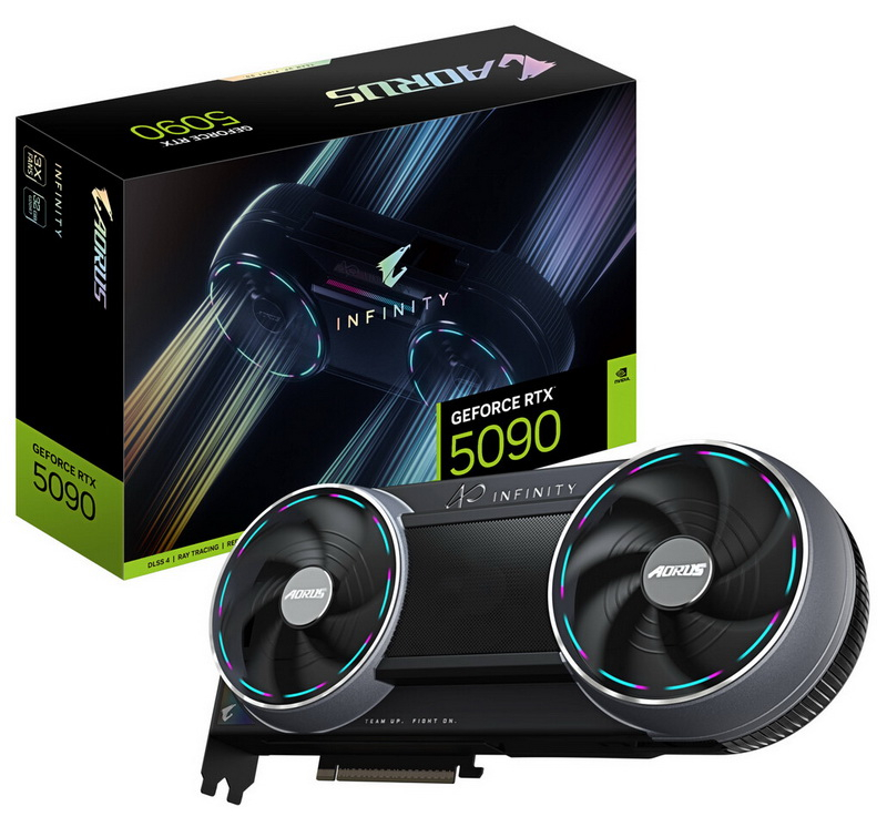 Gigabyte започна продажбата на карта Aorus GeForce RTX 5090 Infinity, която се отличава с нестандартен дизайн и скрит вентилатор